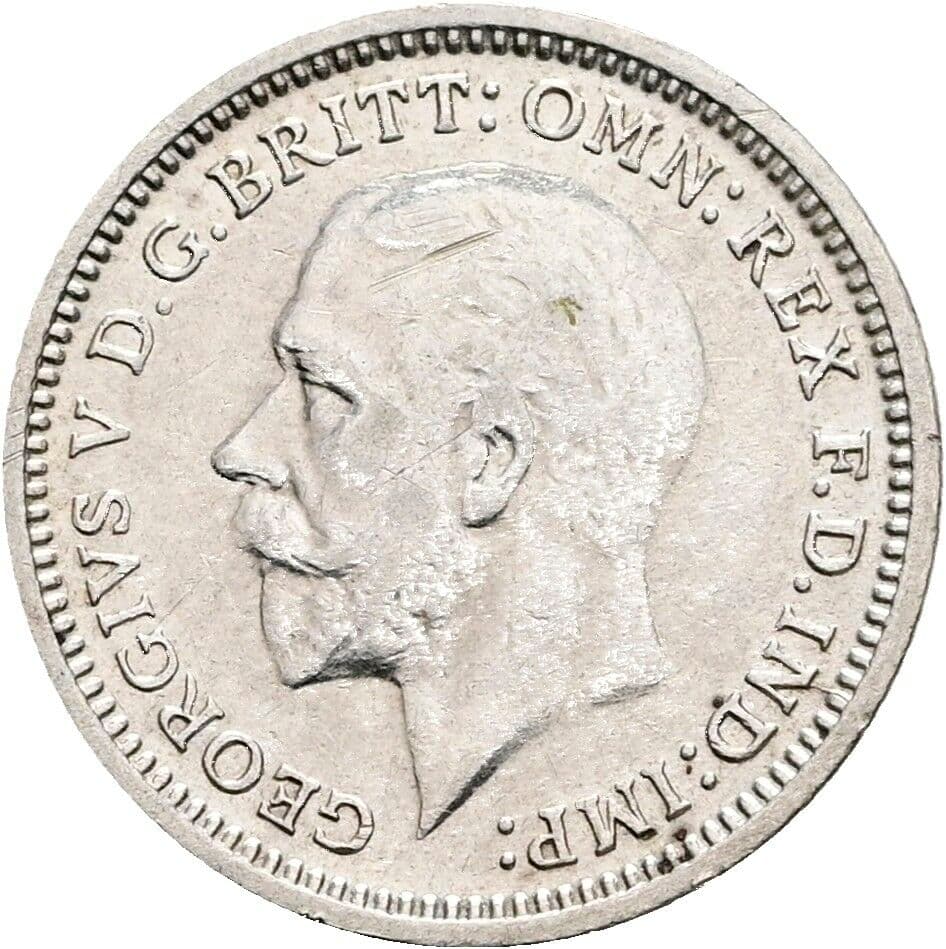 3 Pence Georg V. (1910-1936) 1935 – Vorderseite