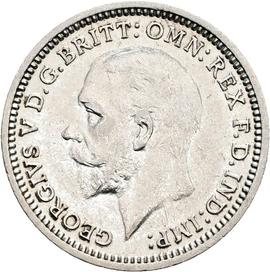 3 Pence Georg V. (1910-1936) 1936 – Vorderseite