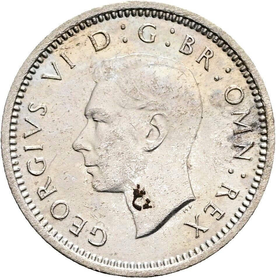 3 Pence Georg VI. (1936-1952) 1938 – Vorderseite