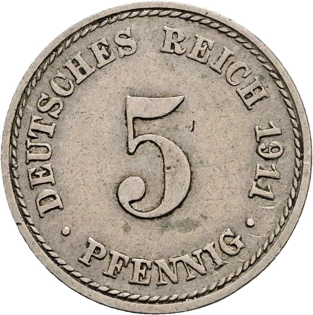 5 Pfennig 1911 A – Vorderseite