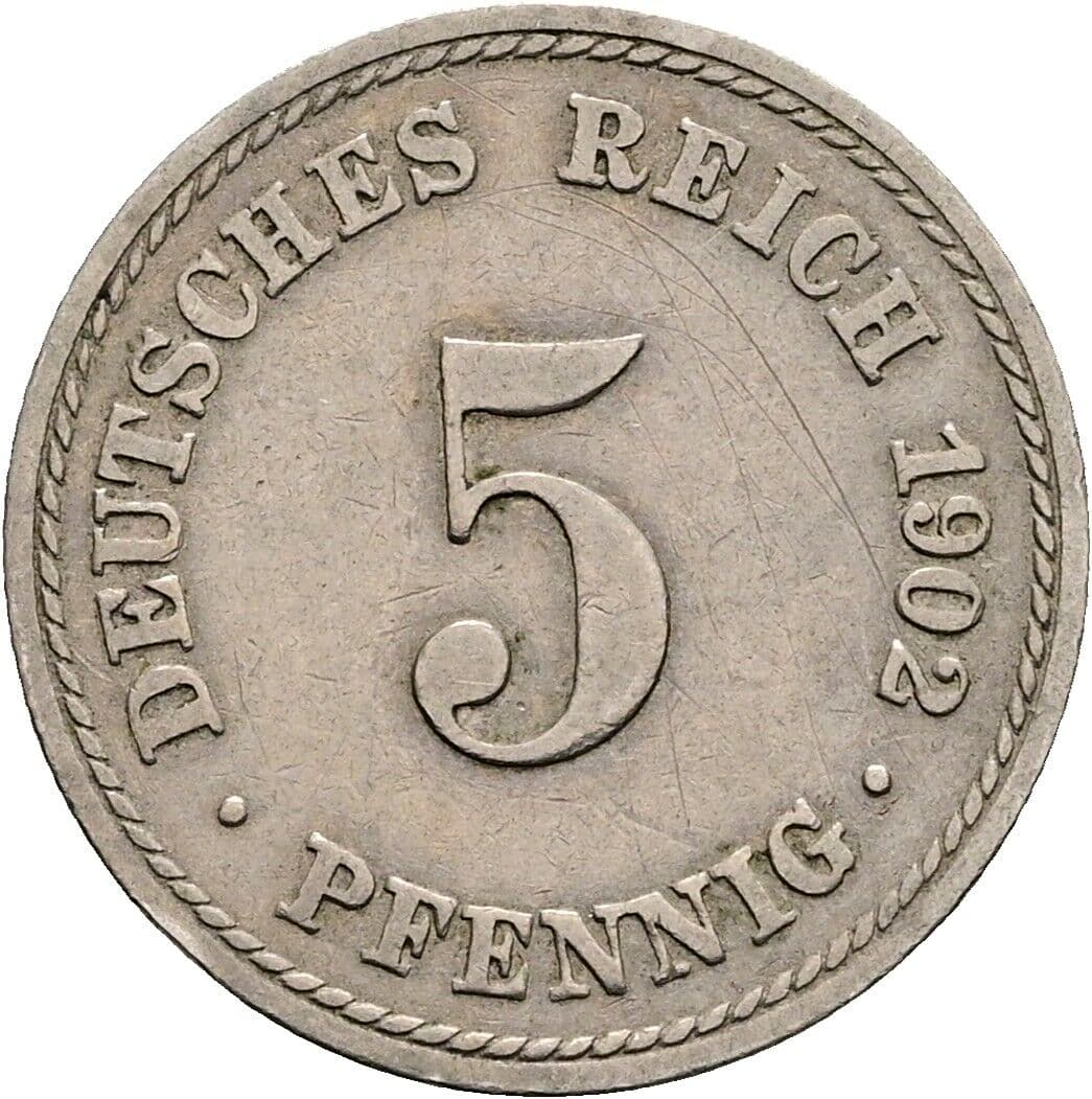 5 Pfennig 1902 A – Vorderseite