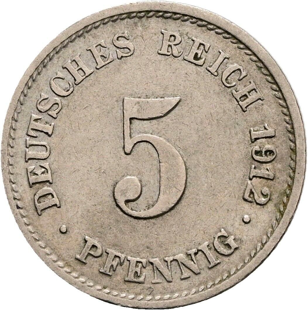 5 Pfennig 1912 G – Vorderseite