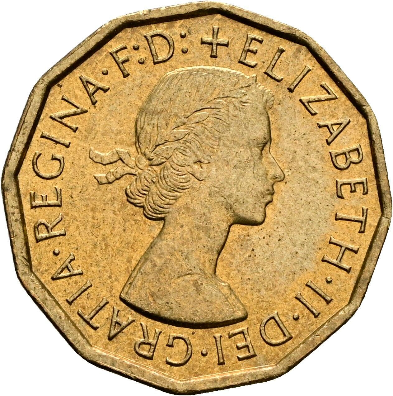3 Pence Elisabeth II. 1952-2022 1967 – Vorderseite