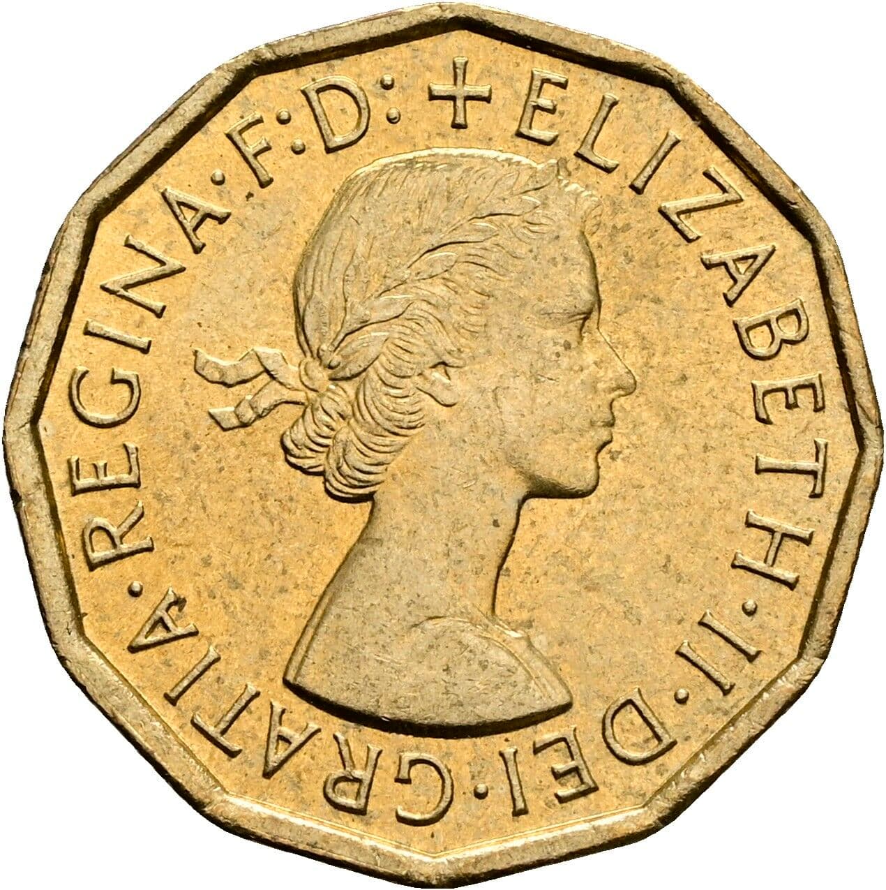 3 Pence Elisabeth II. 1952-2022 1967 – Vorderseite