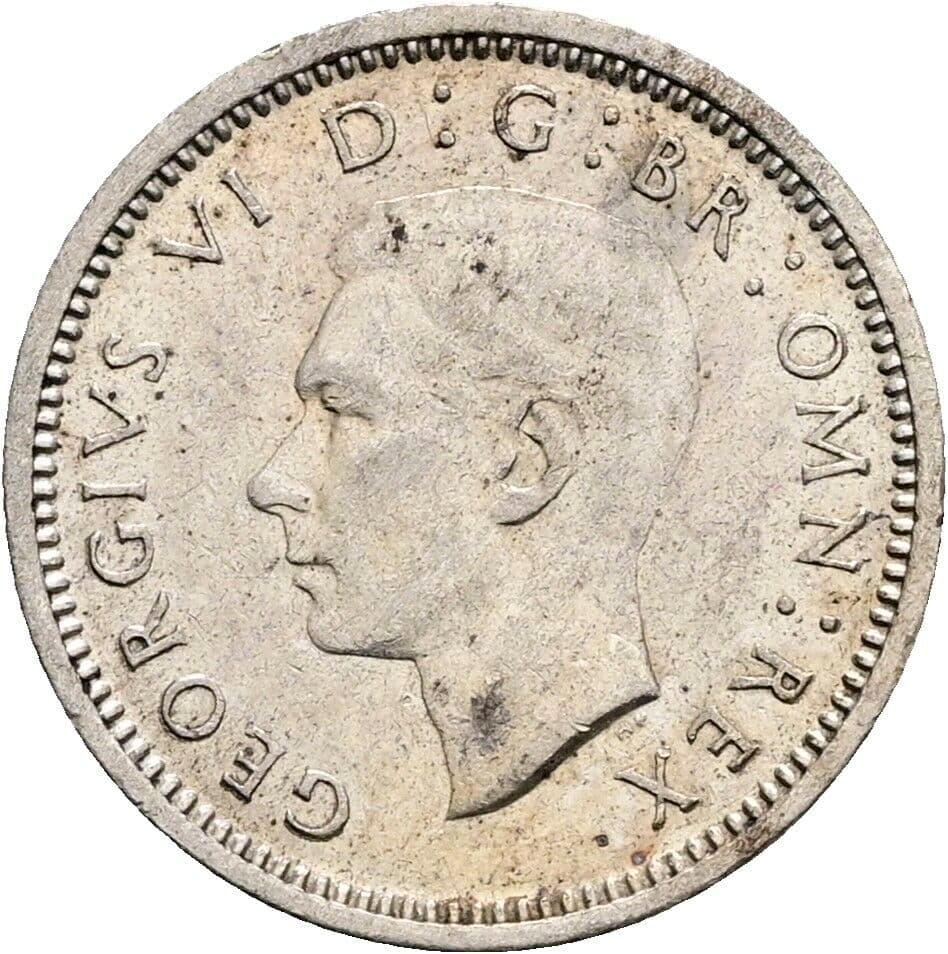 3 Pence Georg VI. (1936-1952) 1941 – Vorderseite