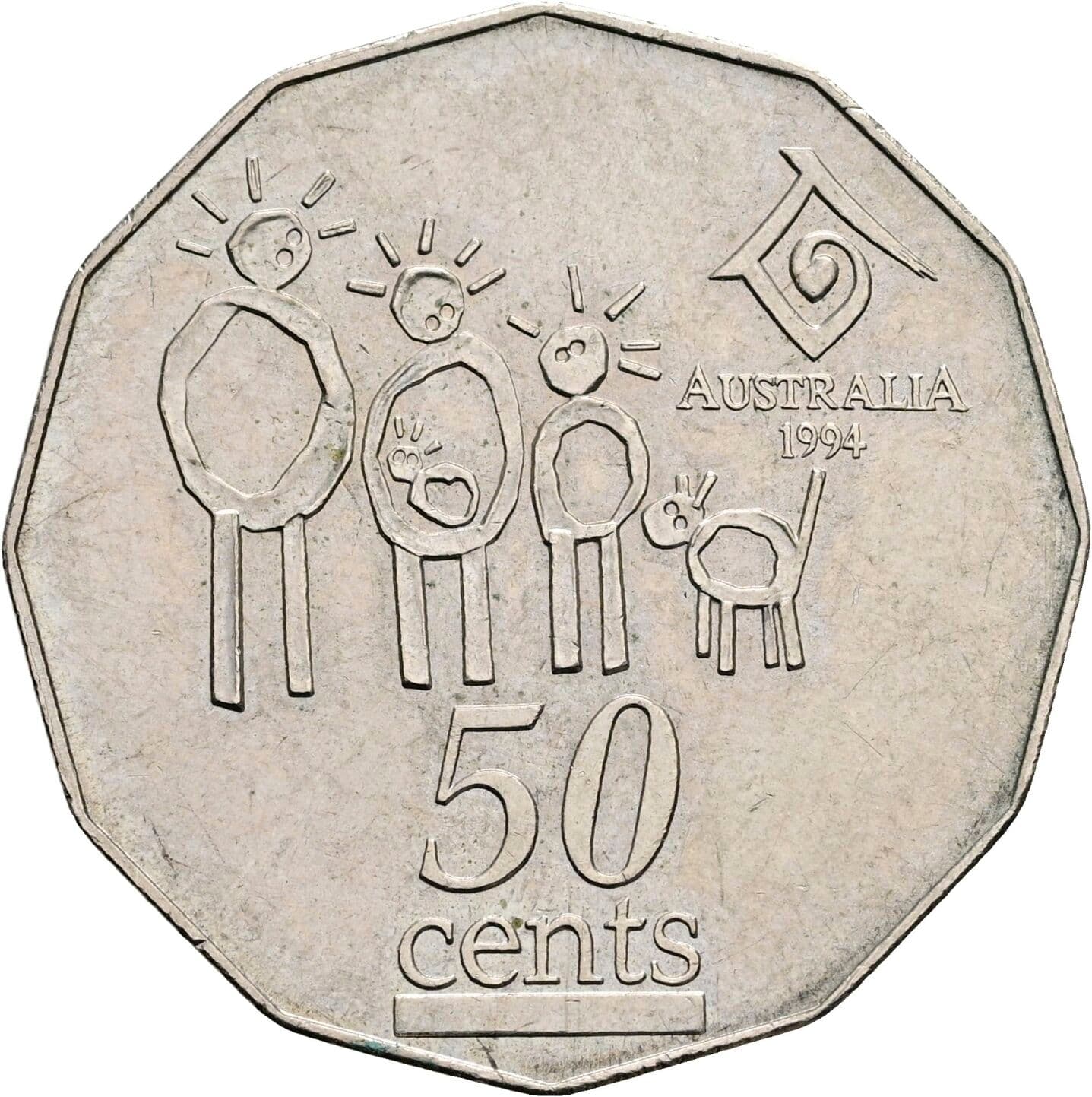 50 Cents Elisabeth II. 1952-2022 1994 – Vorderseite