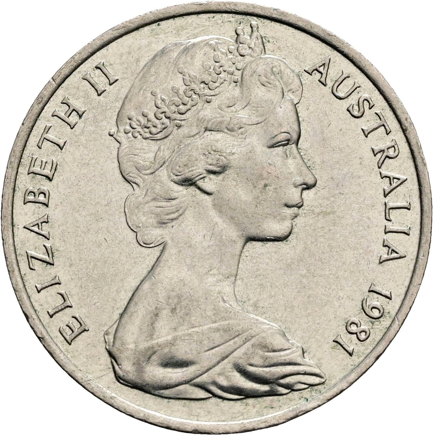 20 Cents Elisabeth II. 1952-2022 1981 – Vorderseite