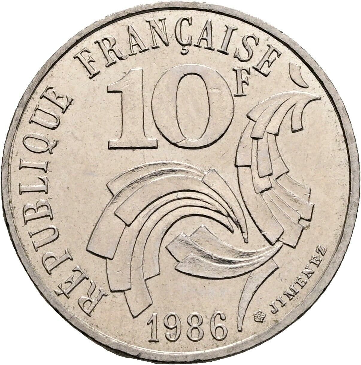 10 Francs 1986 – Vorderseite