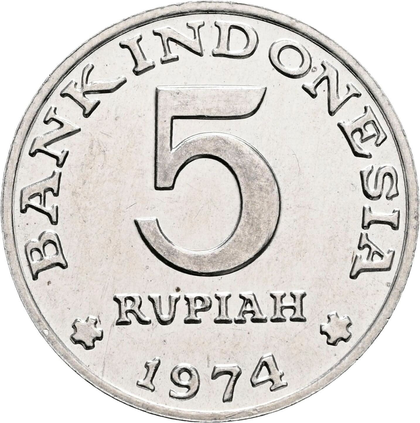 5 Rupiah 1974 – Vorderseite