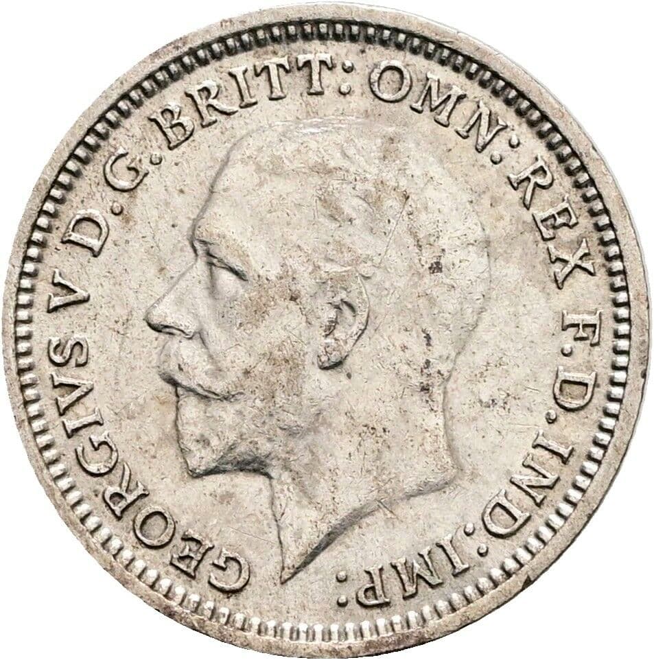 3 Pence Georg V. (1910-1936) 1934 – Vorderseite