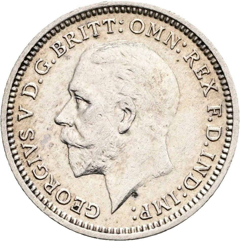 3 Pence 1934 – Vorderseite