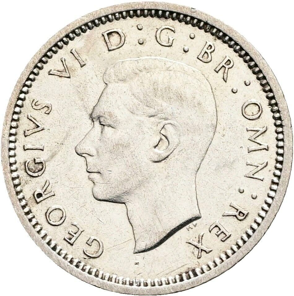 3 Pence Georg VI. (1936-1952) 1940 – Vorderseite