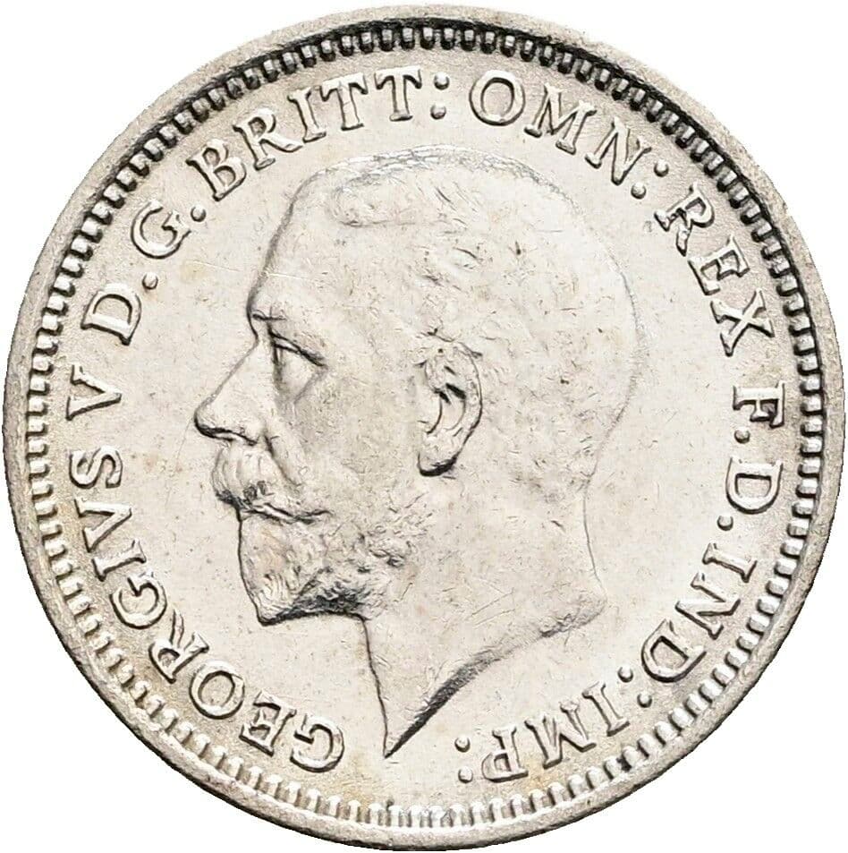 3 Pence Georg V. (1910-1936) 1934 – Vorderseite