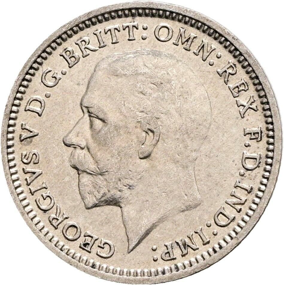 3 Pence Georg V. (1910-1936) 1934 – Vorderseite