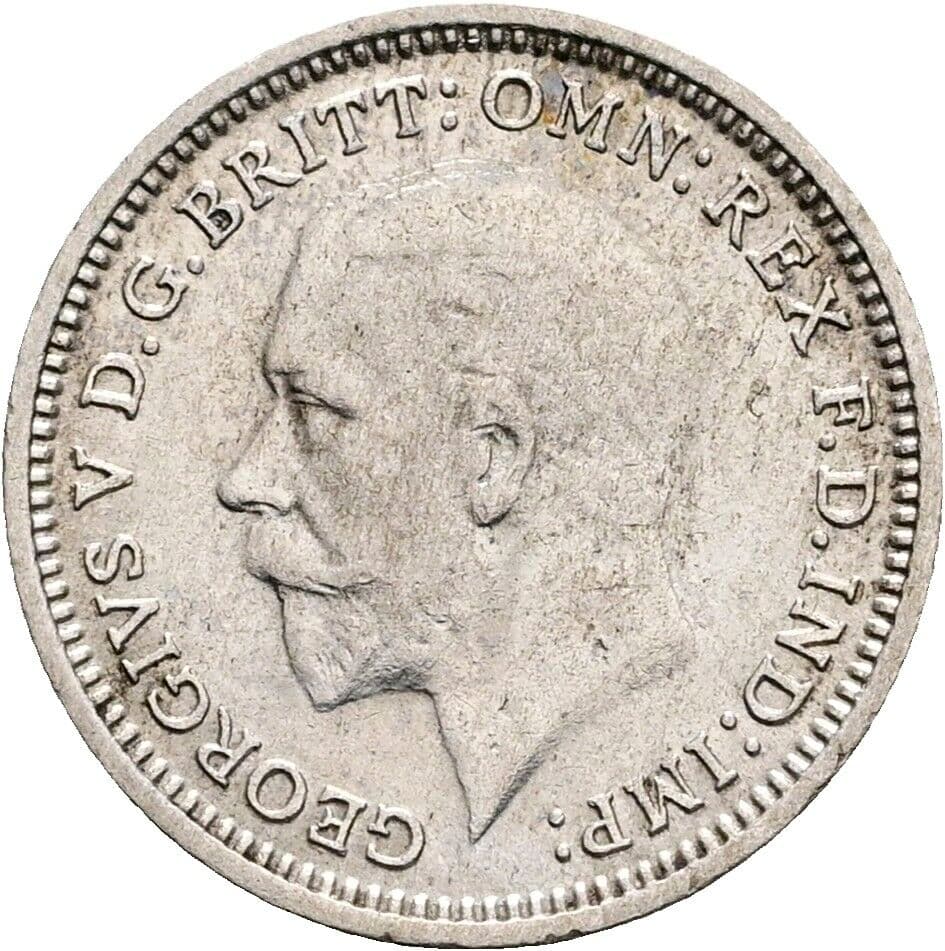 3 Pence Georg V. (1910-1936) 1934 – Vorderseite