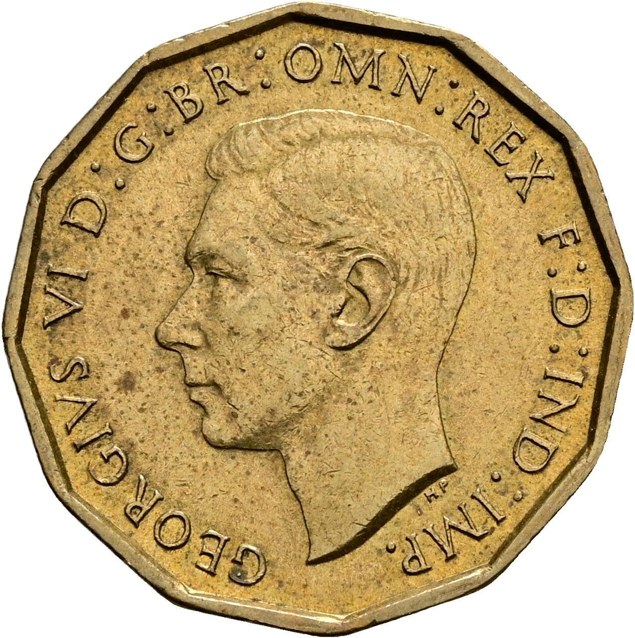 3 Pence Georg VI. (1936-1952) 1937 – Vorderseite