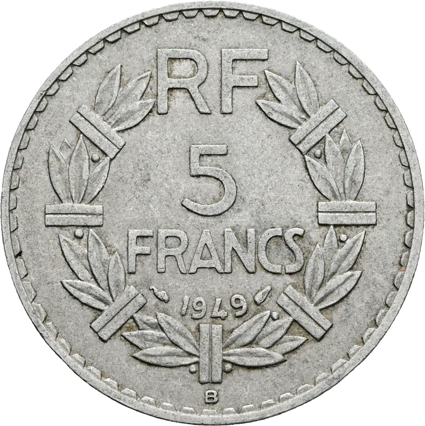 5 Francs 1949 B – Vorderseite