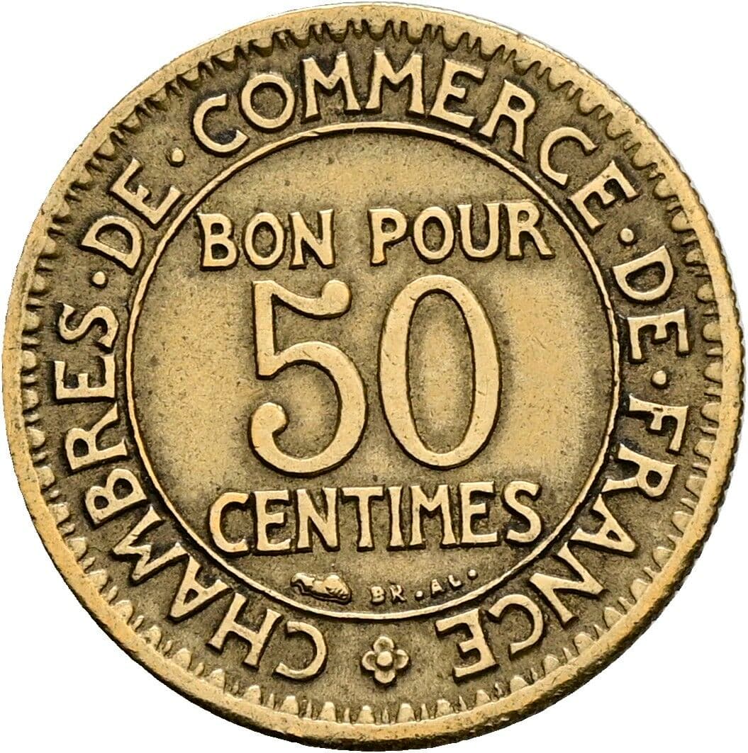 50 Centimes 1927 – Vorderseite