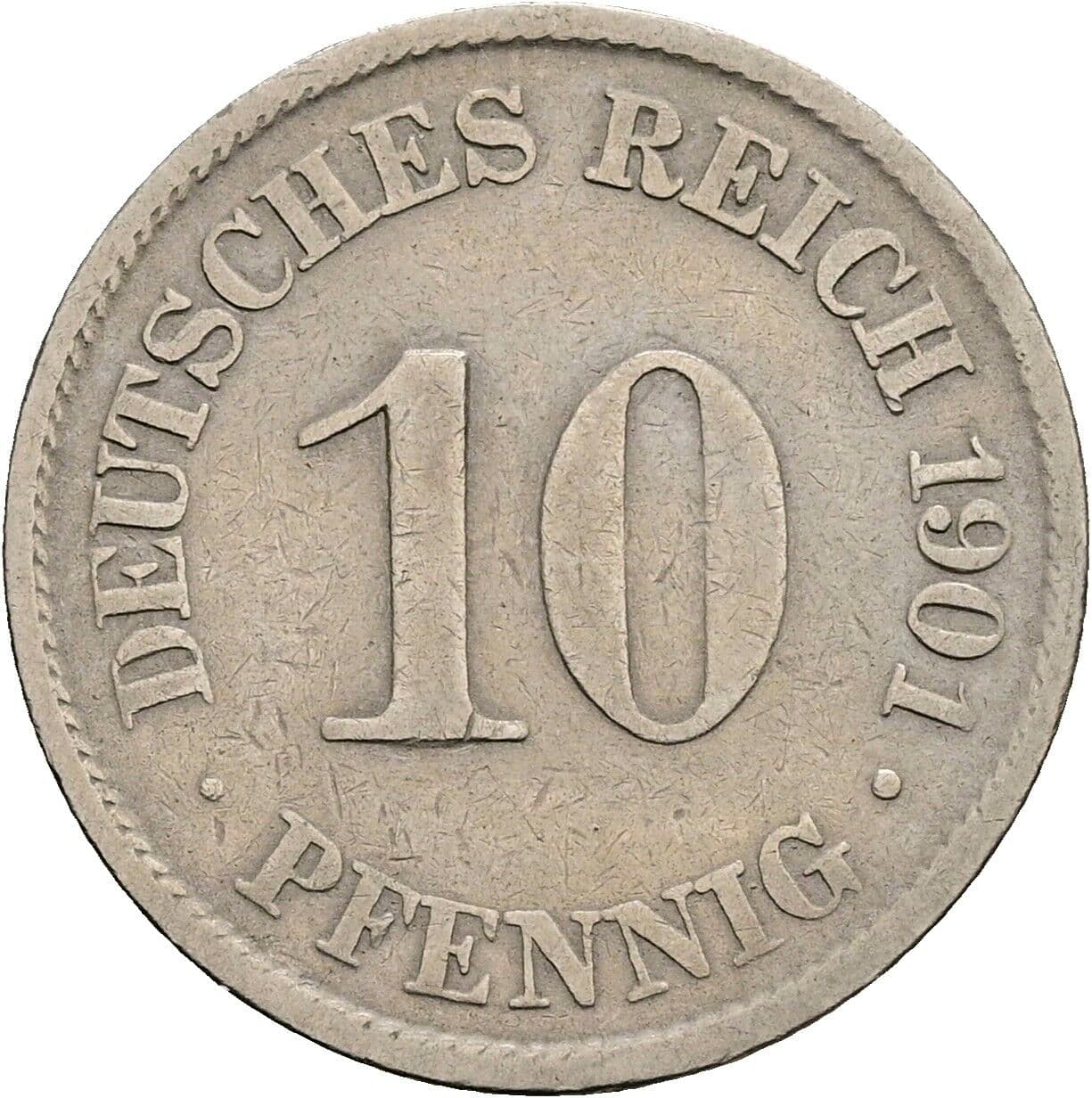 10 Pfennig 1901 A – Vorderseite