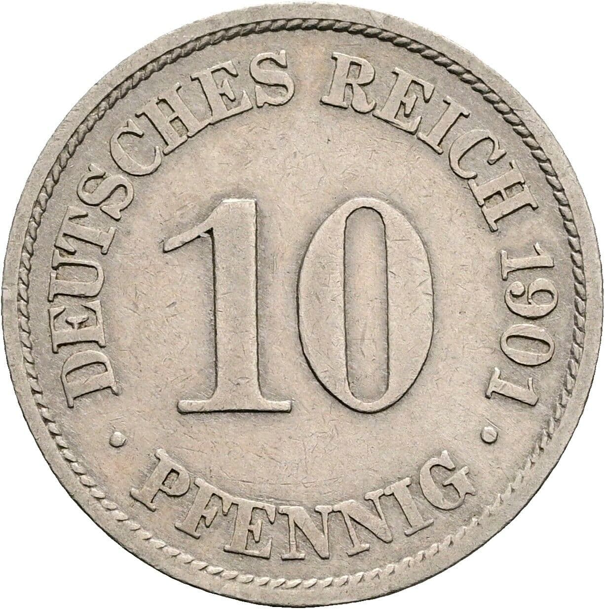 10 Pfennig 1901 A – Vorderseite