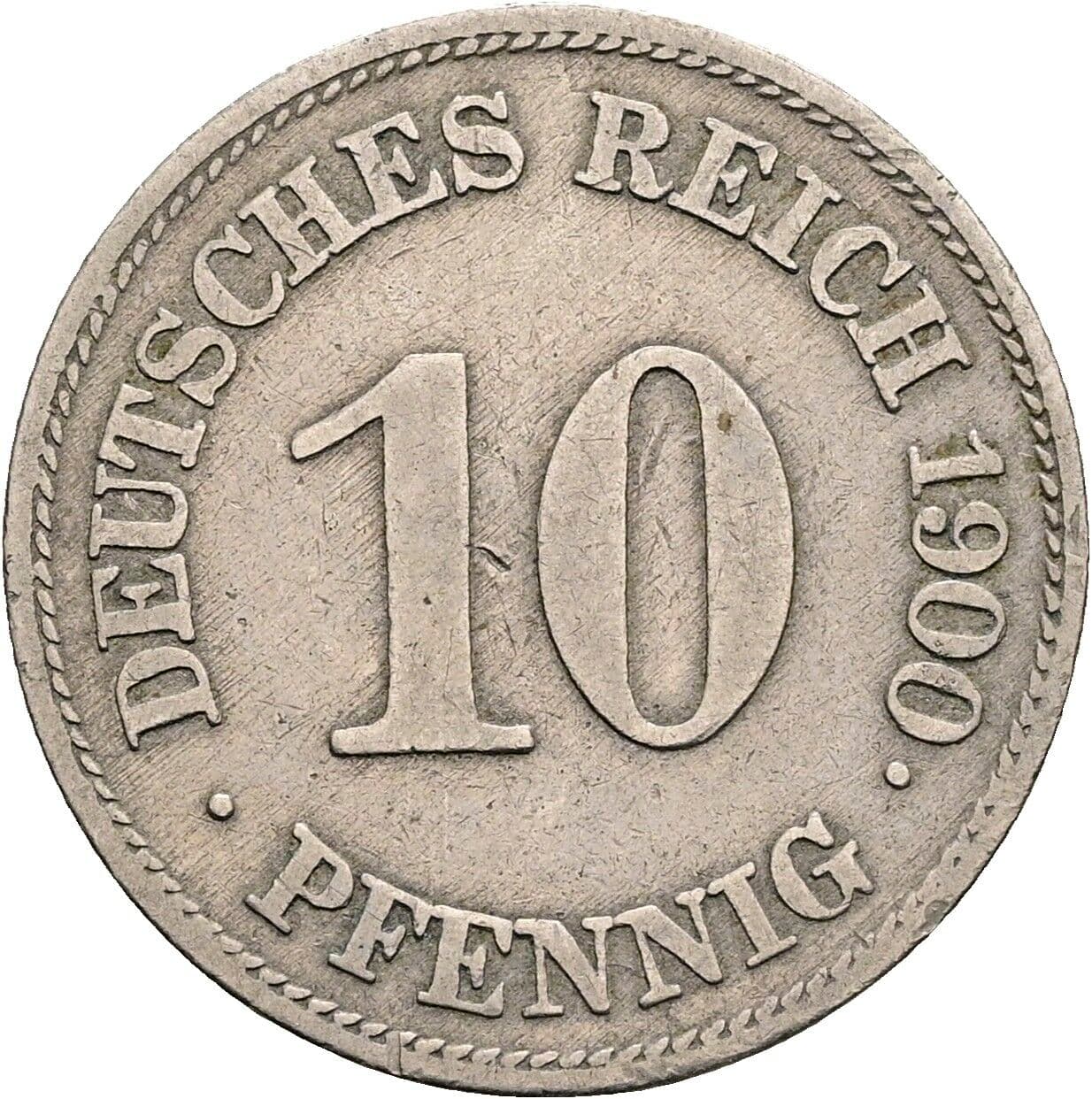10 Pfennig 1900 E – Vorderseite