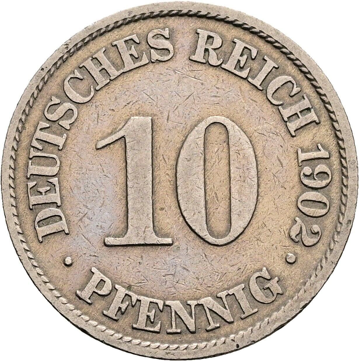 10 Pfennig 1902 A – Vorderseite