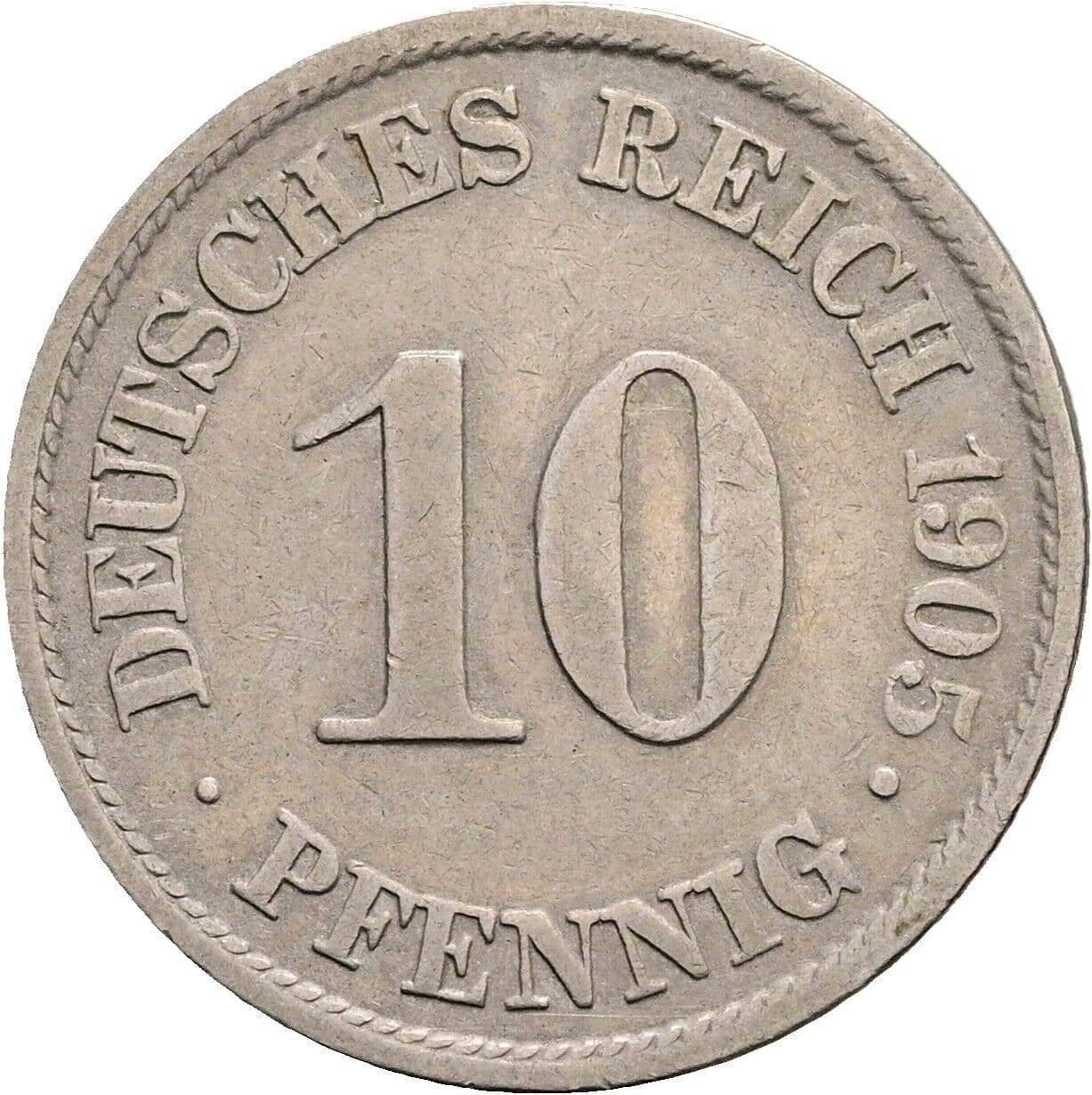10 Pfennig 1905 A – Vorderseite