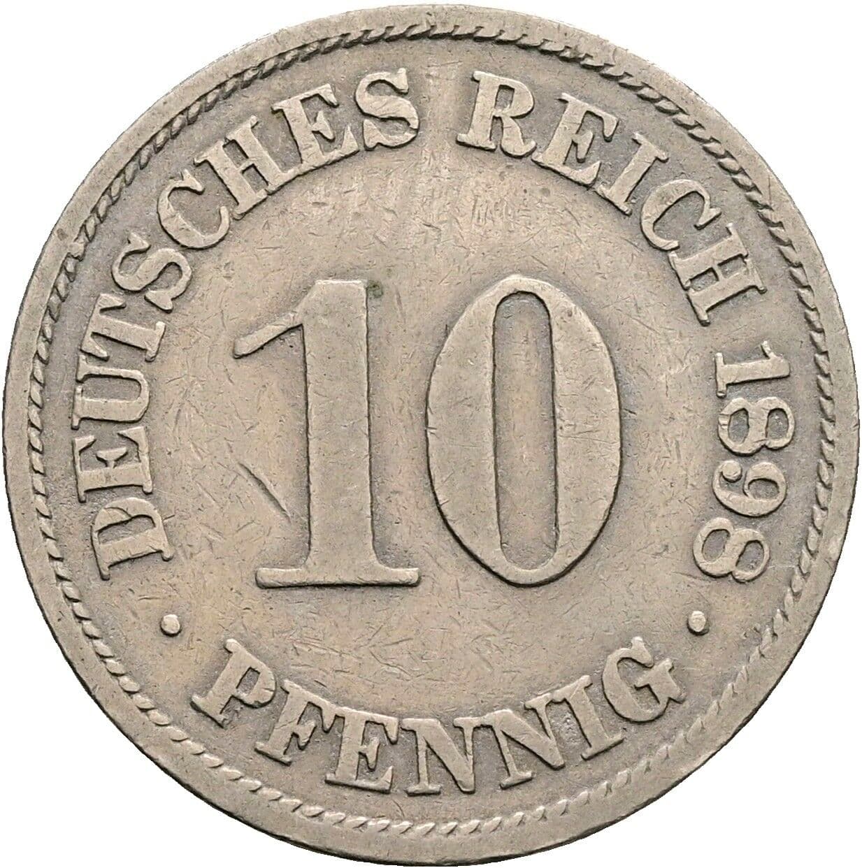 10 Pfennig 1898 A – Vorderseite