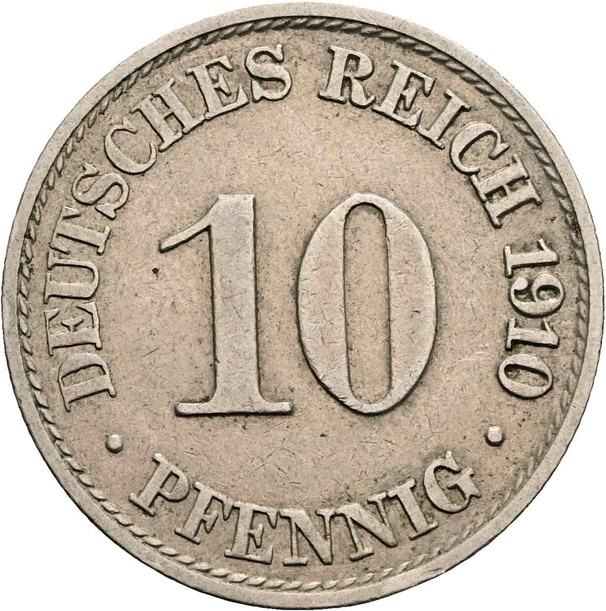 10 Pfennig 1910 A – Vorderseite
