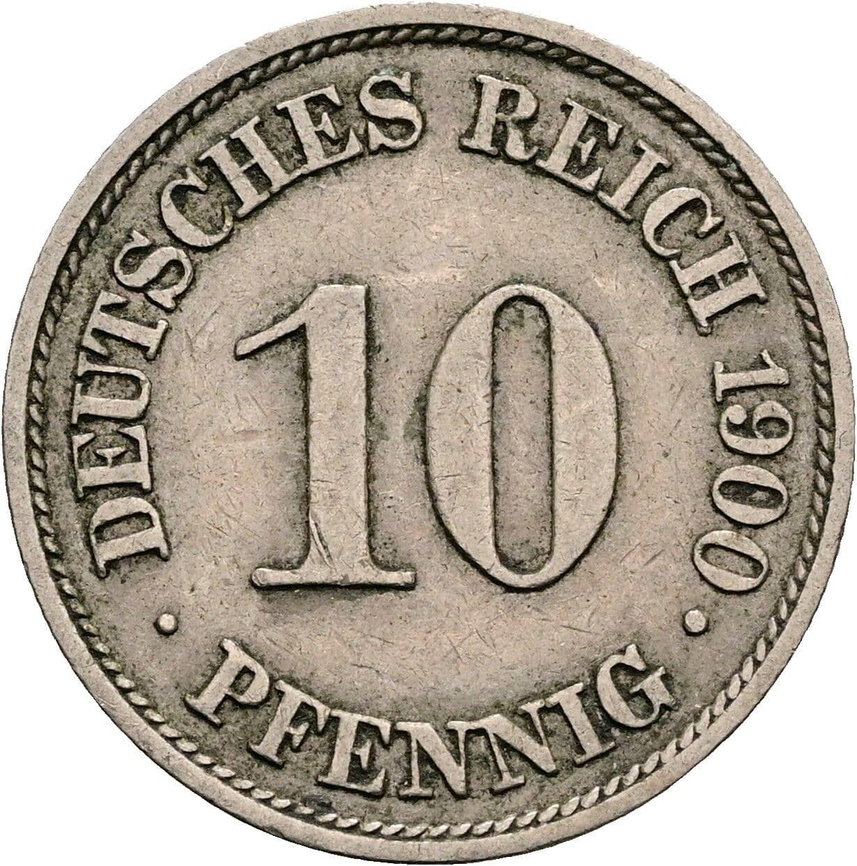 10 Pfennig 1900 A – Vorderseite