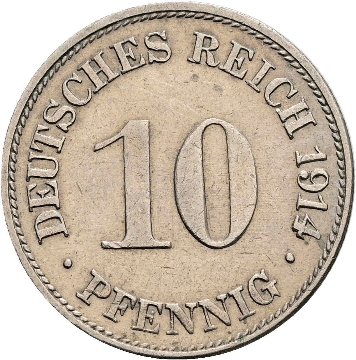 10 Pfennig 1914 G – Vorderseite