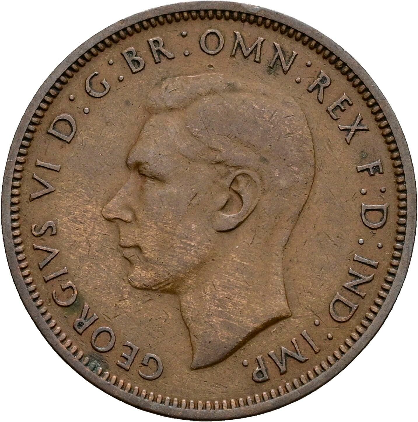 Half Penny George VI. 1936-1952 1948 – Vorderseite