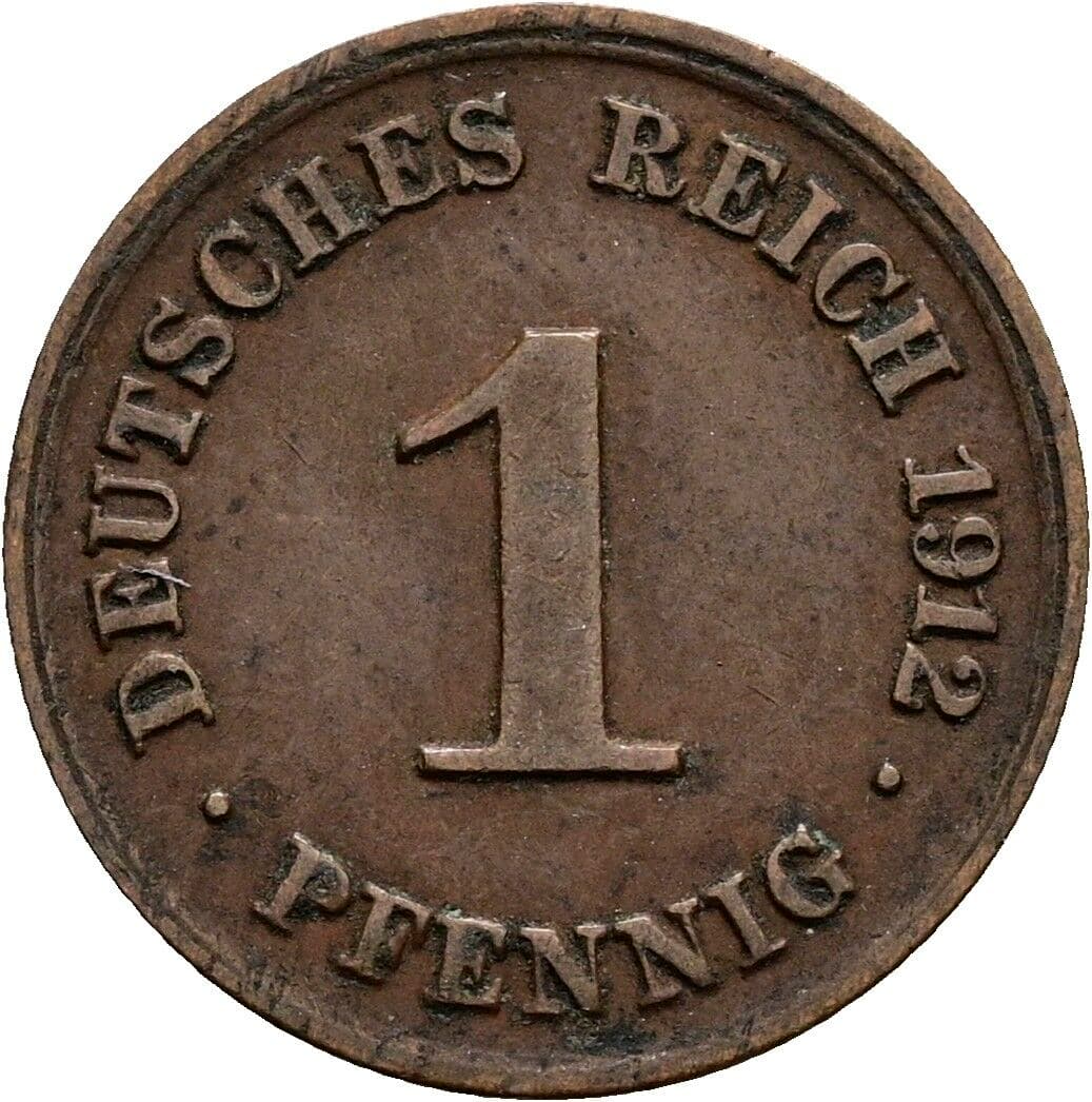 1 Pfennig 1912 D – Vorderseite