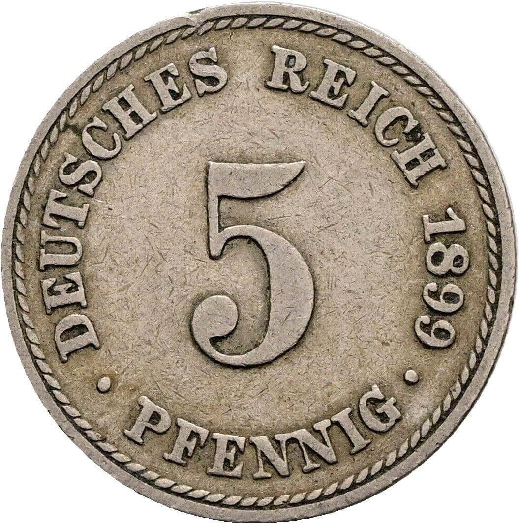 5 Pfennig 1899 A – Vorderseite