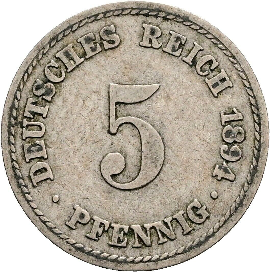 5 Pfennig 1894 A – Vorderseite