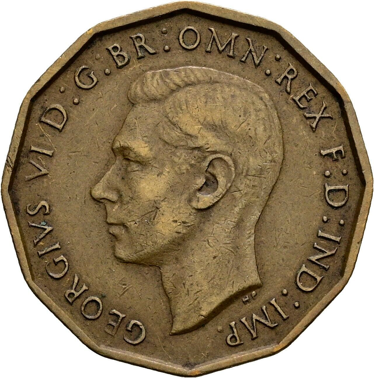 3 Pence George VI. 1936-1952 1937 – Vorderseite