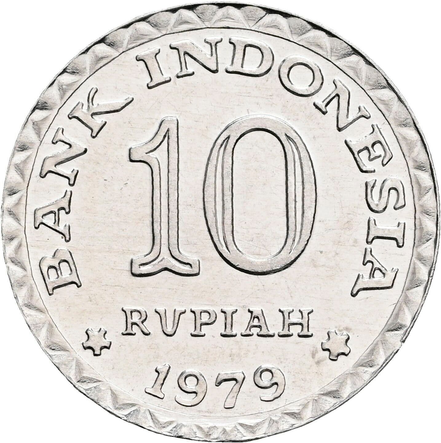10 Rupiah 1979 – Vorderseite