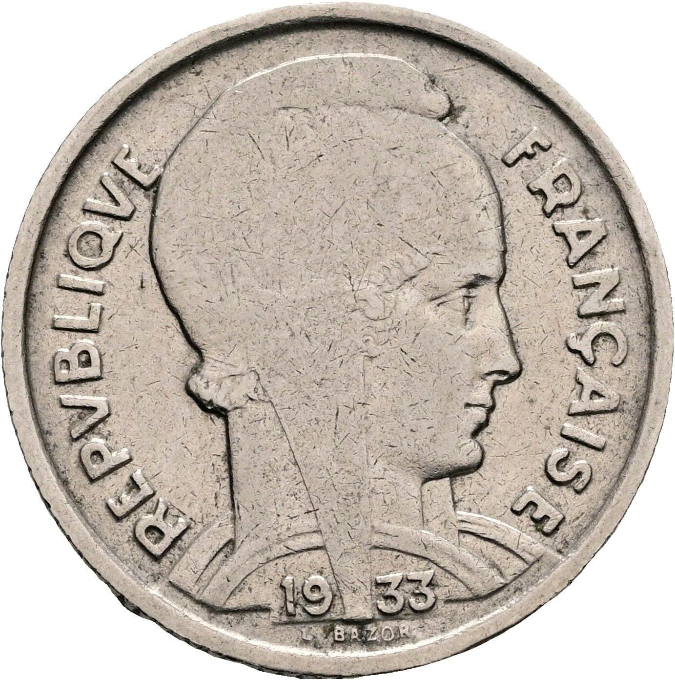 5 Francs 1933 – Vorderseite