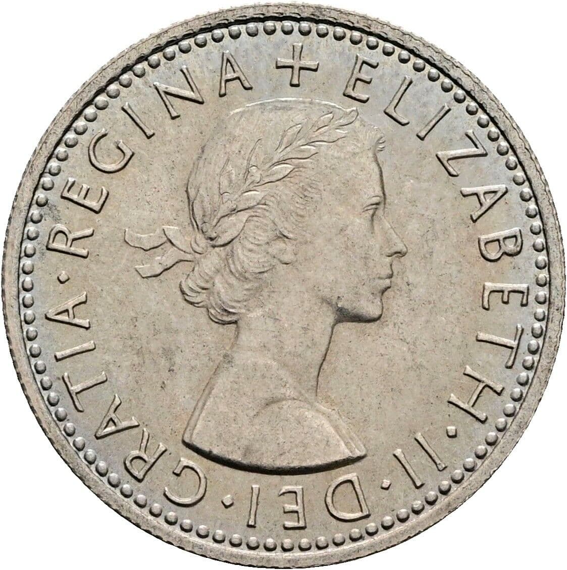 6 Pence Elisabeth II. 1952-2022 1967 – Vorderseite