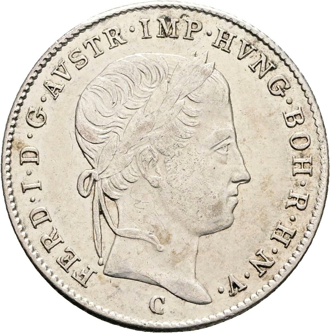 5 Kreuzer Ferdinand I. 1835-1848 1839 C, Prag – Vorderseite