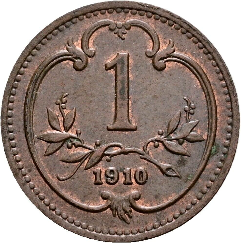 1 Heller Franz Joseph I. 1848-1916 1910, Wien – Vorderseite