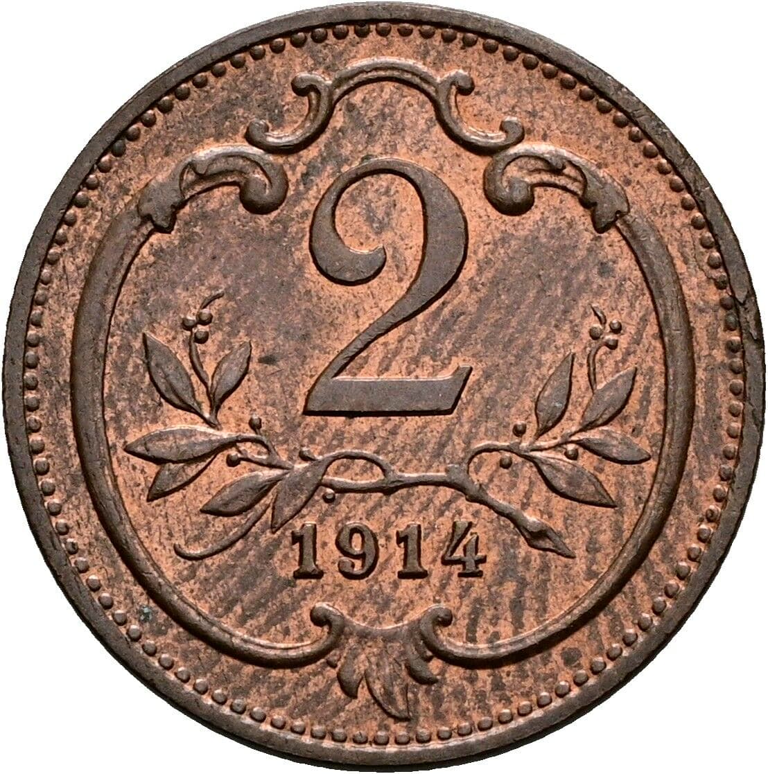 2 Heller Franz Joseph I. 1848-1916 1914, Wien – Vorderseite