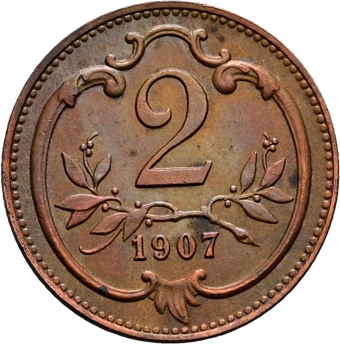2 Heller Franz Joseph I. 1848-1916 1907, Wien – Vorderseite