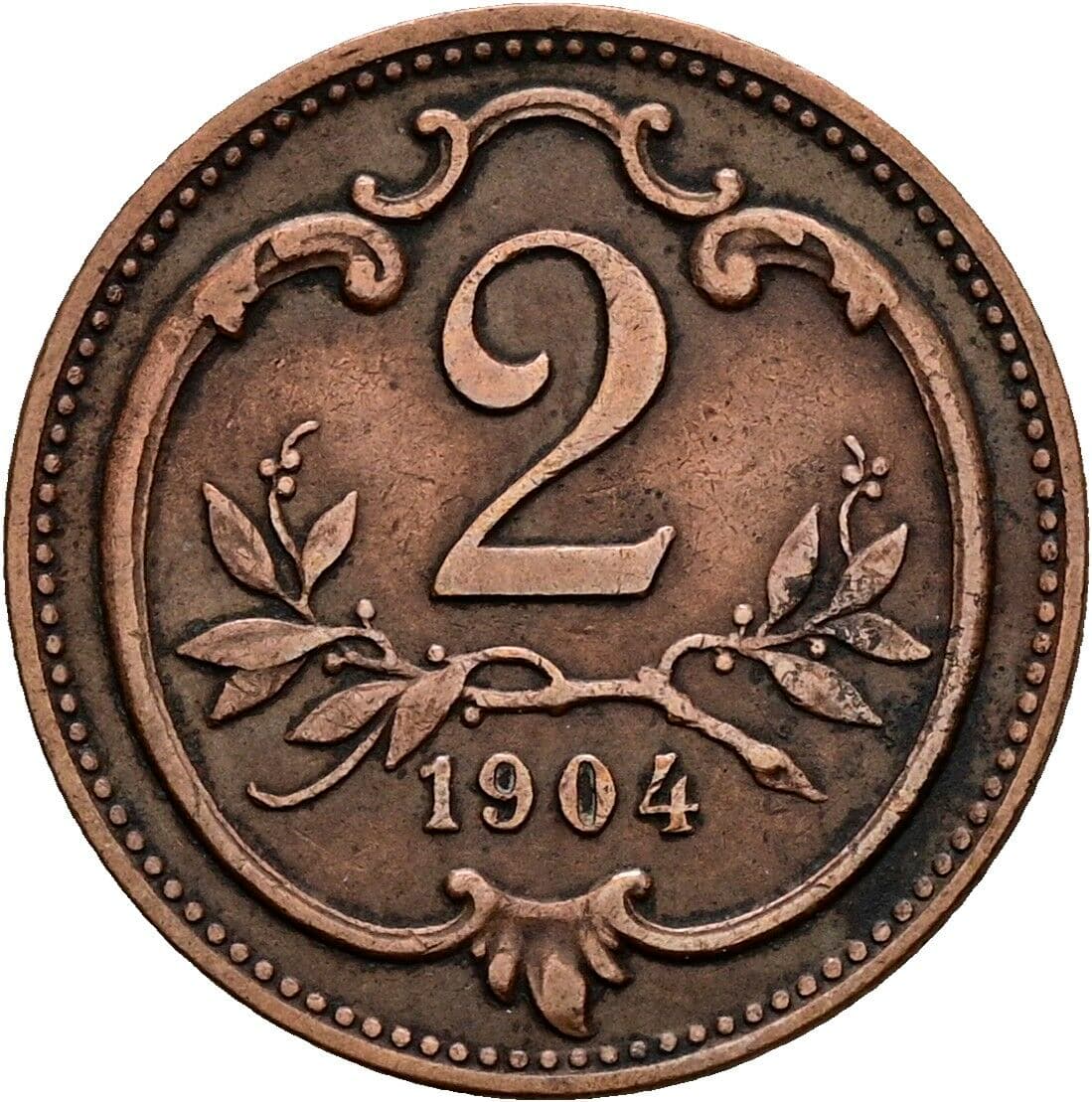 2 Heller Franz Joseph I. 1848-1916 1904, Wien – Vorderseite