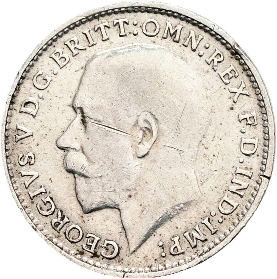 3 Pence Georg V. (1910-1936) 1915 – Vorderseite