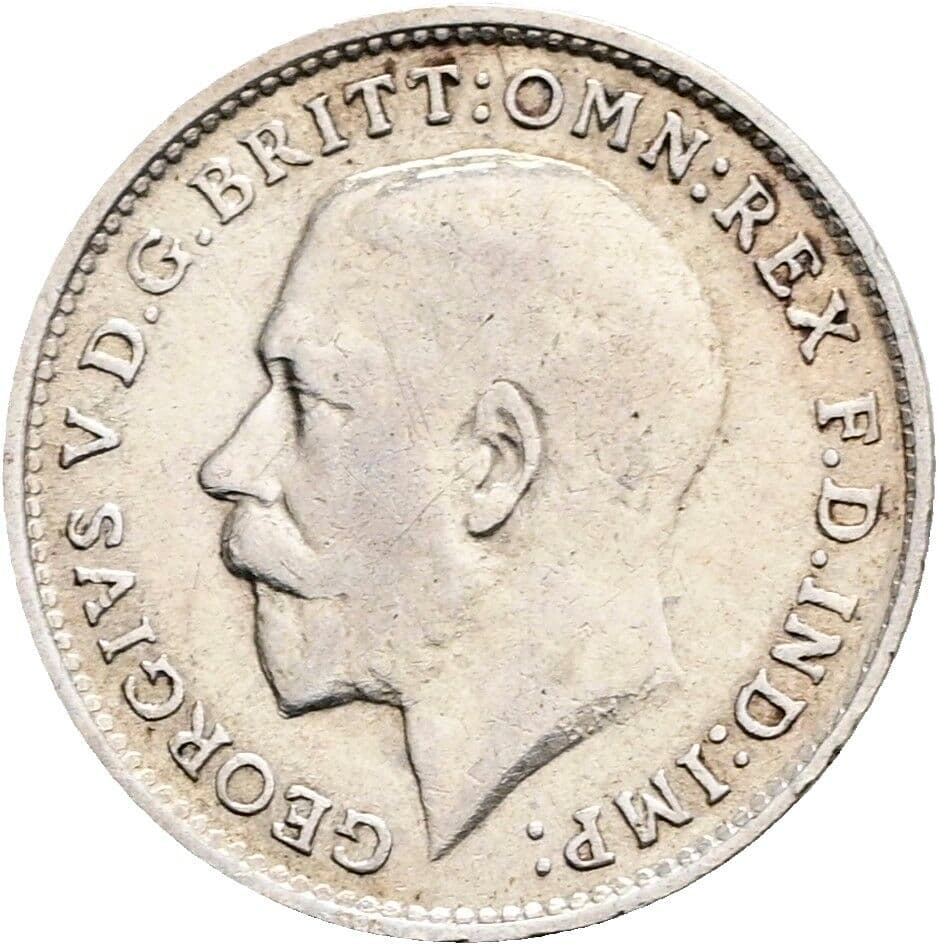3 Pence Georg V. (1910-1936) 1920 – Vorderseite