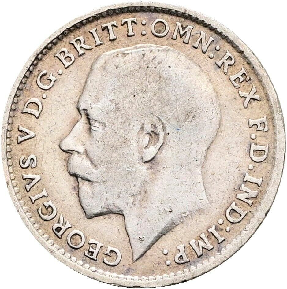 3 Pence Georg V. (1910-1936) 1918 – Vorderseite