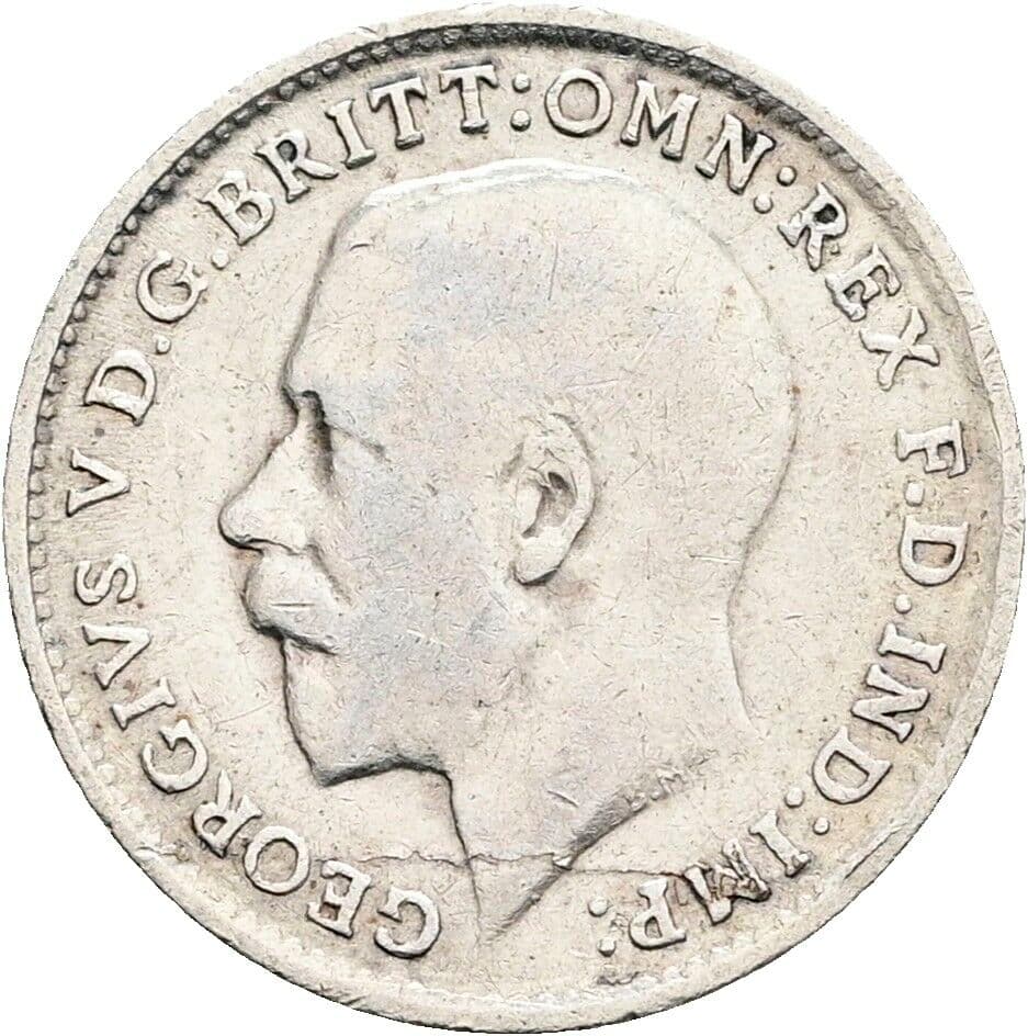 3 Pence Georg V. (1910-1936) 1918 – Vorderseite