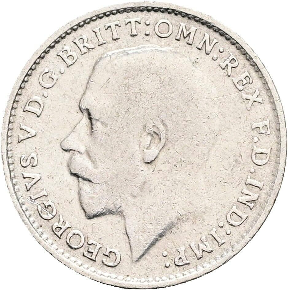 3 Pence Georg V. (1910-1936) 1918 – Vorderseite