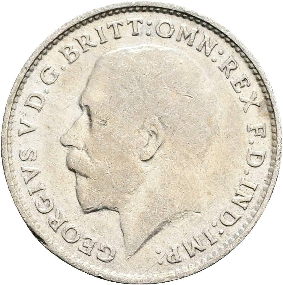 3 Pence Georg V. (1910-1936) 1918 – Vorderseite